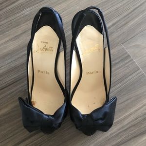 Christian Louboutin Satin Slingback Pumps